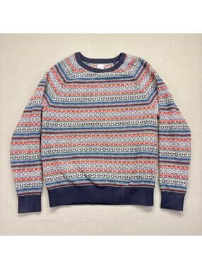 Vintage GAP Large Fair Isle Pattern Merino Wool Blend Sweater Mens Large